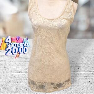 Alythea sheer lace tank top size L